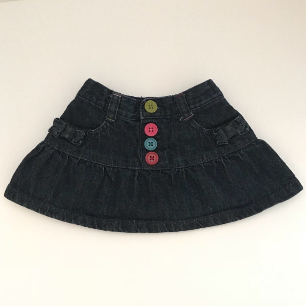 Crazy 8 Jean Skirt with Colorful Buttons 👶